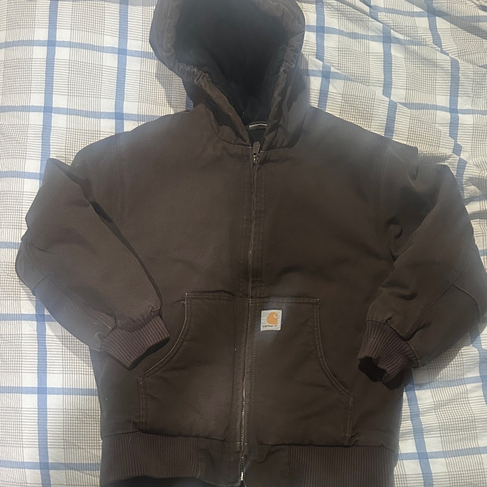 Carhartt Kids Dark Brown Hooded Puffer Jacket